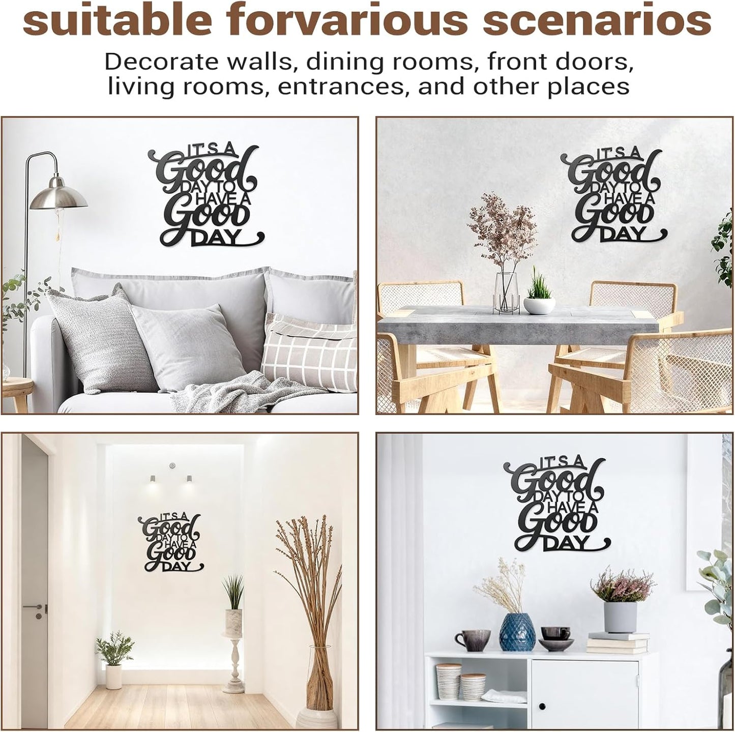 MDFUGEG Motivational Metal Wall Decor - Inspirational Wall Art with Positive Affirmations for Office/Living Room,Encouragement Gifts