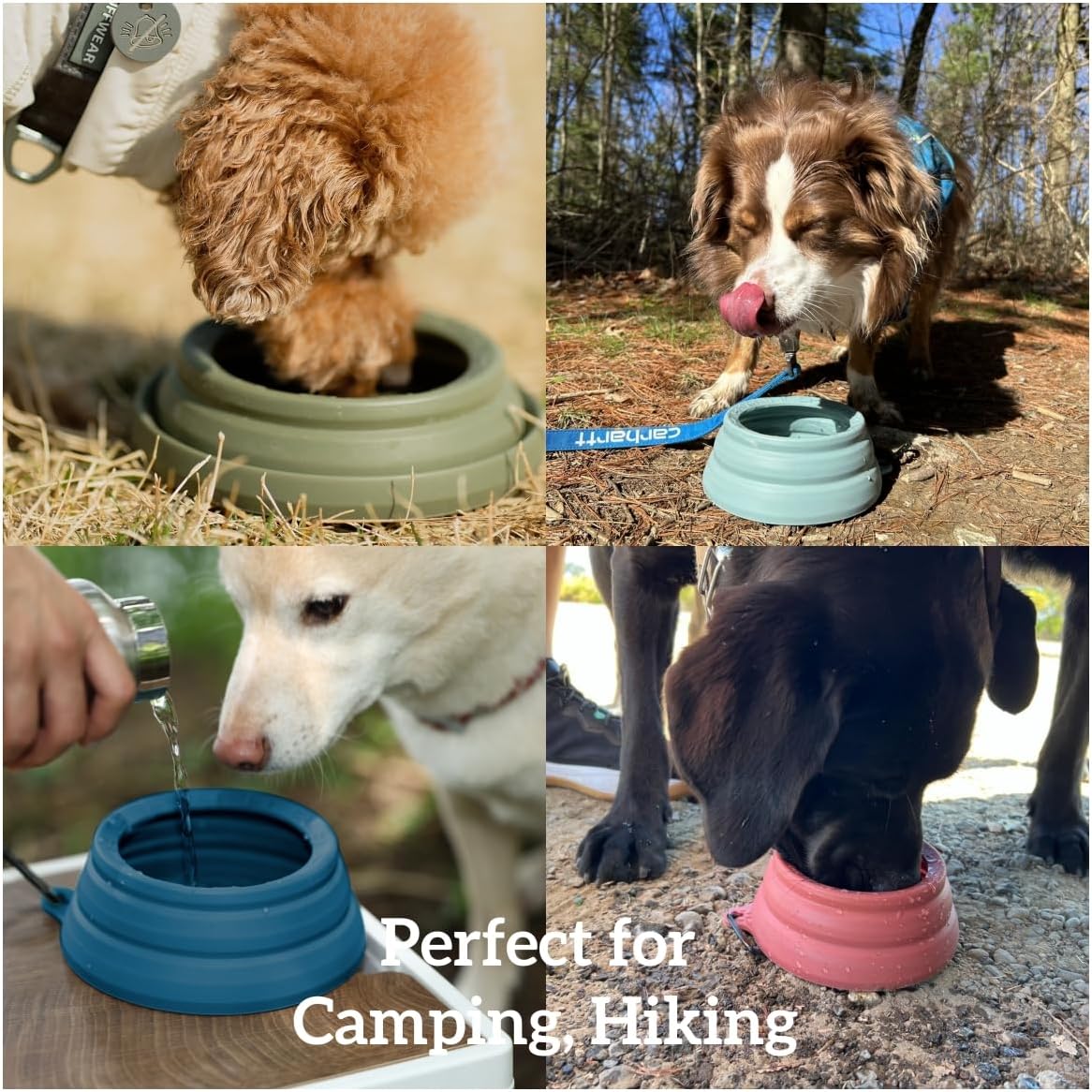 OHMO Spill Proof Collapsible Dog Water Bowl 24oz for Cars, No Splash Portable Bowls for Dog Travel, Pet Essentials for Road Trips, Cat Travel Accessories