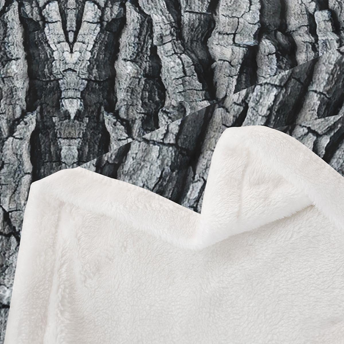 Feelyou Camouflage Sherpa Throw Blanket for Couch Dark Gray Tree Branch Camo Super Soft Cozy Fleece Botanical Blanket for Winter, Plush Throw Rustic Cabin Country Baby 30"x40" Nature Theme All Season