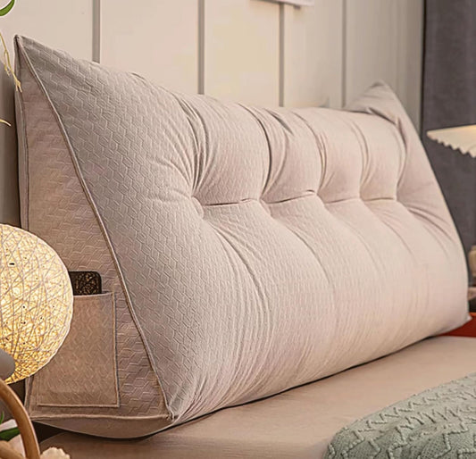 Reading Wedge Pillow,Velvet Headboard Cushion Triangular Backrest,Solid Color Bed Rest Bolster Daybed Bunk Bed Dorm Cushion with Removable Cover(Size:80 * 20 * 50 cm,Color:Silver Gray)