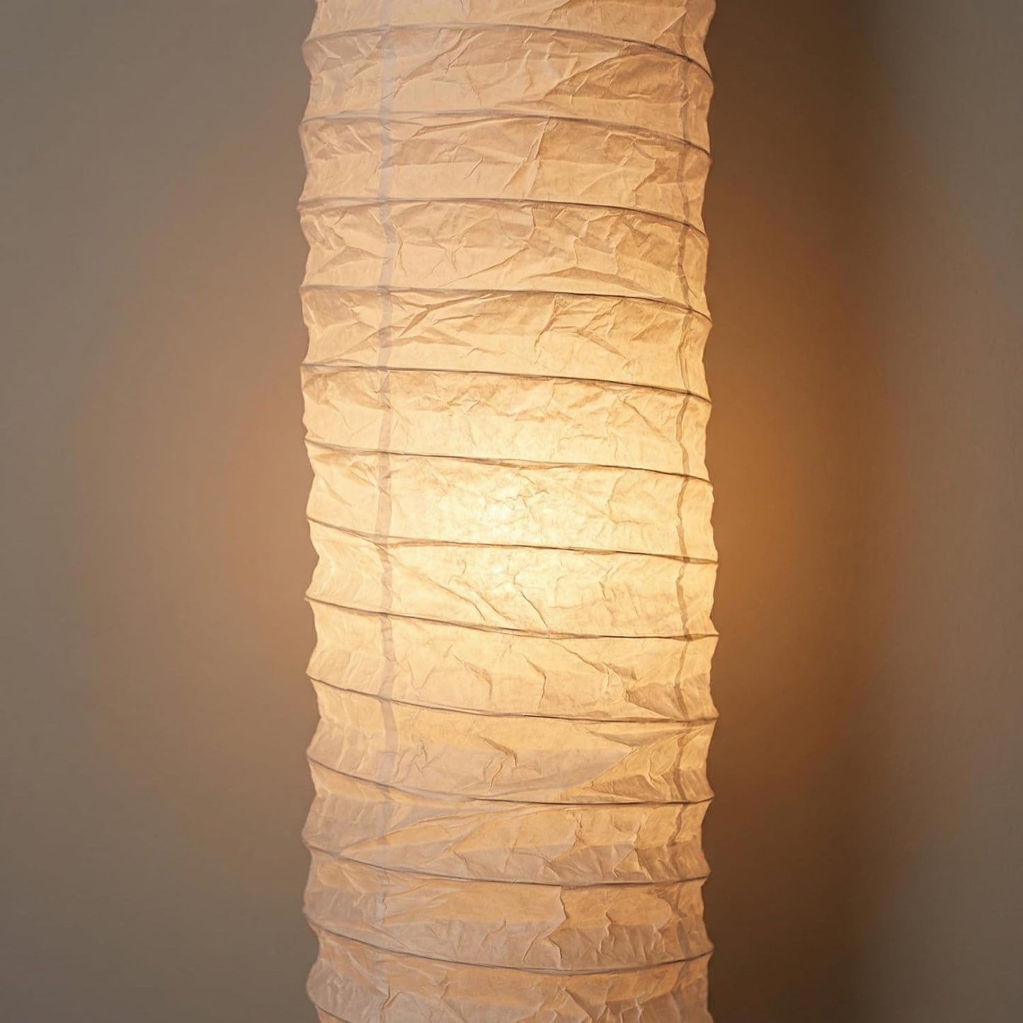 Paper Floor Lamp Shade Replacement, 37-Inches Tall Foldable Floor Light Cover Replacement Japanese Style Rice Paper Lampshade for Bedroom Home Hotel Bedside Desk, White