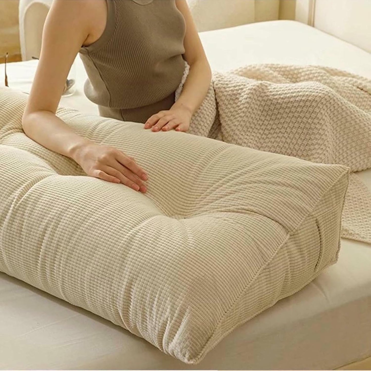 Backrest Wedge Daybed Pillow, Daybed Backrest Positioning Support Cushion, Removable and Washable, Daybed Pillows for Sitting Up, Reading or Working