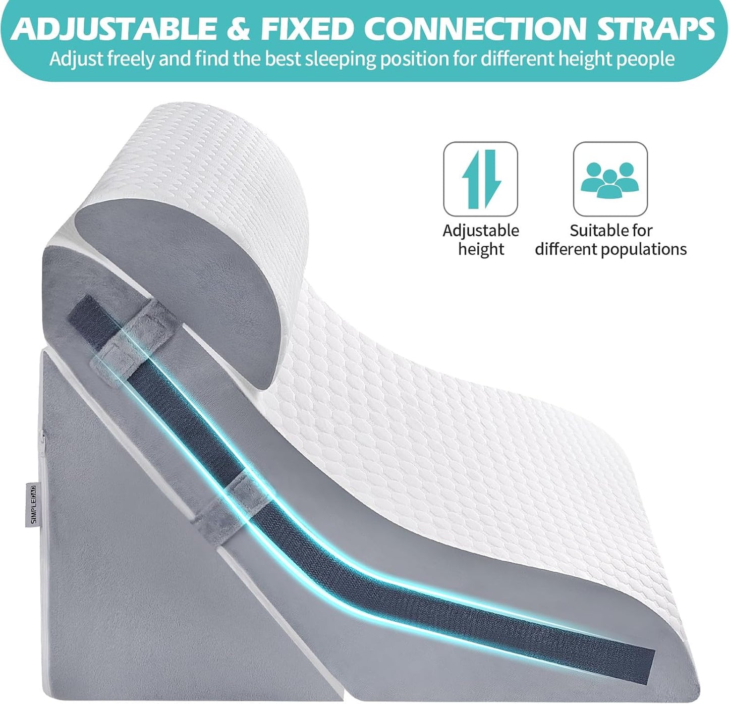 Wedge Pillow for Sleeping, Orthopedic Bed Wedge Pillow Set, 15-in-1 3PCS Adjustable Memory Foam Wedge Pillows Post Surgery, 9 &16 & 20 inches Height 3-in-1 Incline Wedges Pillows