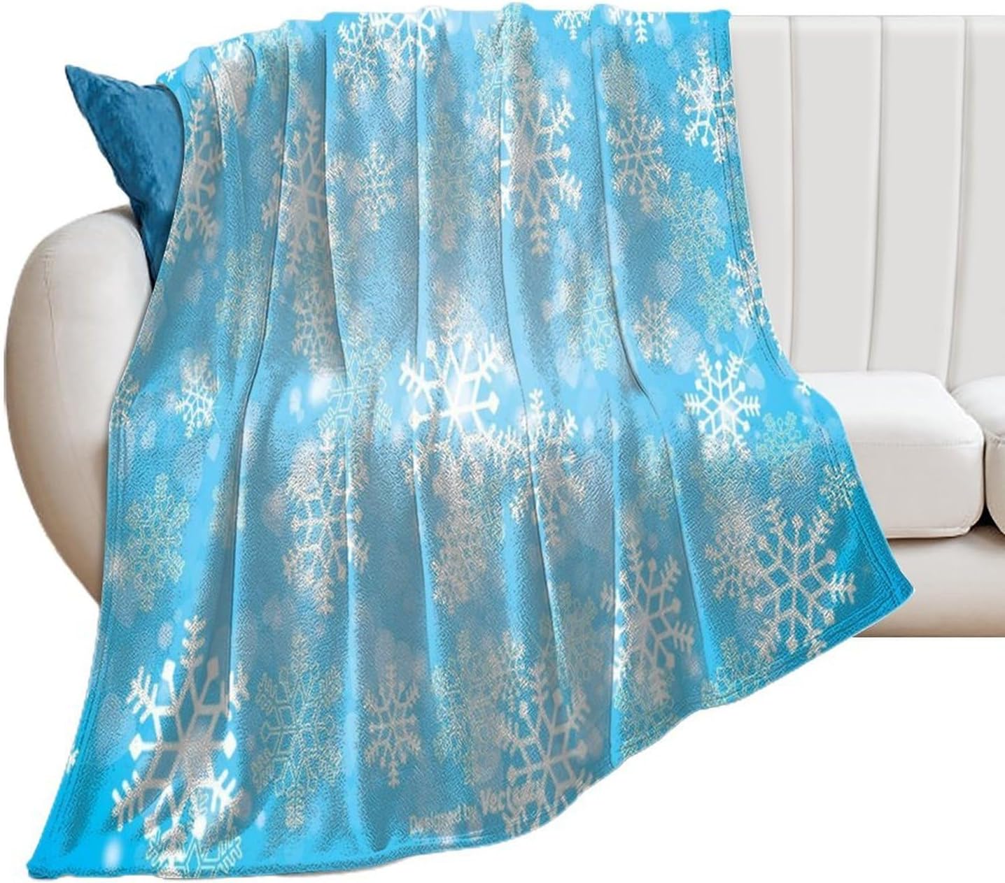 Winter Snowflake Throw Blanket for Couch Super Soft Warm Lightweight Throw Blankets Cozy Flannel Bed Blanket Cute Decorative Blankets for All Seasons Home Decor Gift 50"*60"（130 * 150cm）