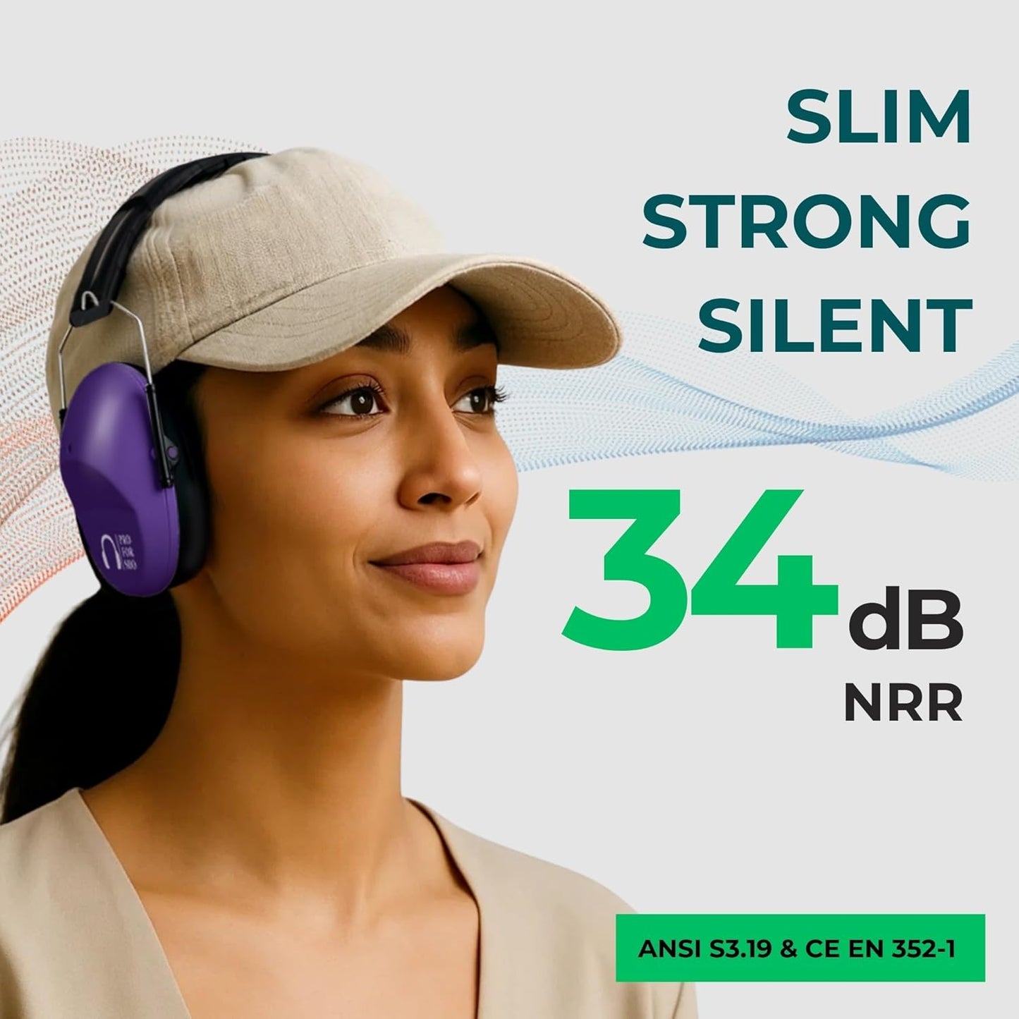 Pro For Sho 34dB NRR Hearing Protection Ear Muffs – Highest NRR Compact Design Ear Protection for Loud Events & Sensory Use