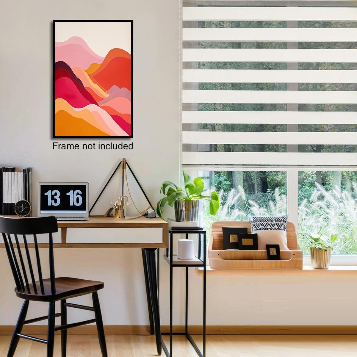 GDJSMIN Abstract Fantasy Landscape Painting Wall Art, Pink Orange Hill Pattern Poster For Reading Room Living Room Decor 24 X 36 Inch Unframed