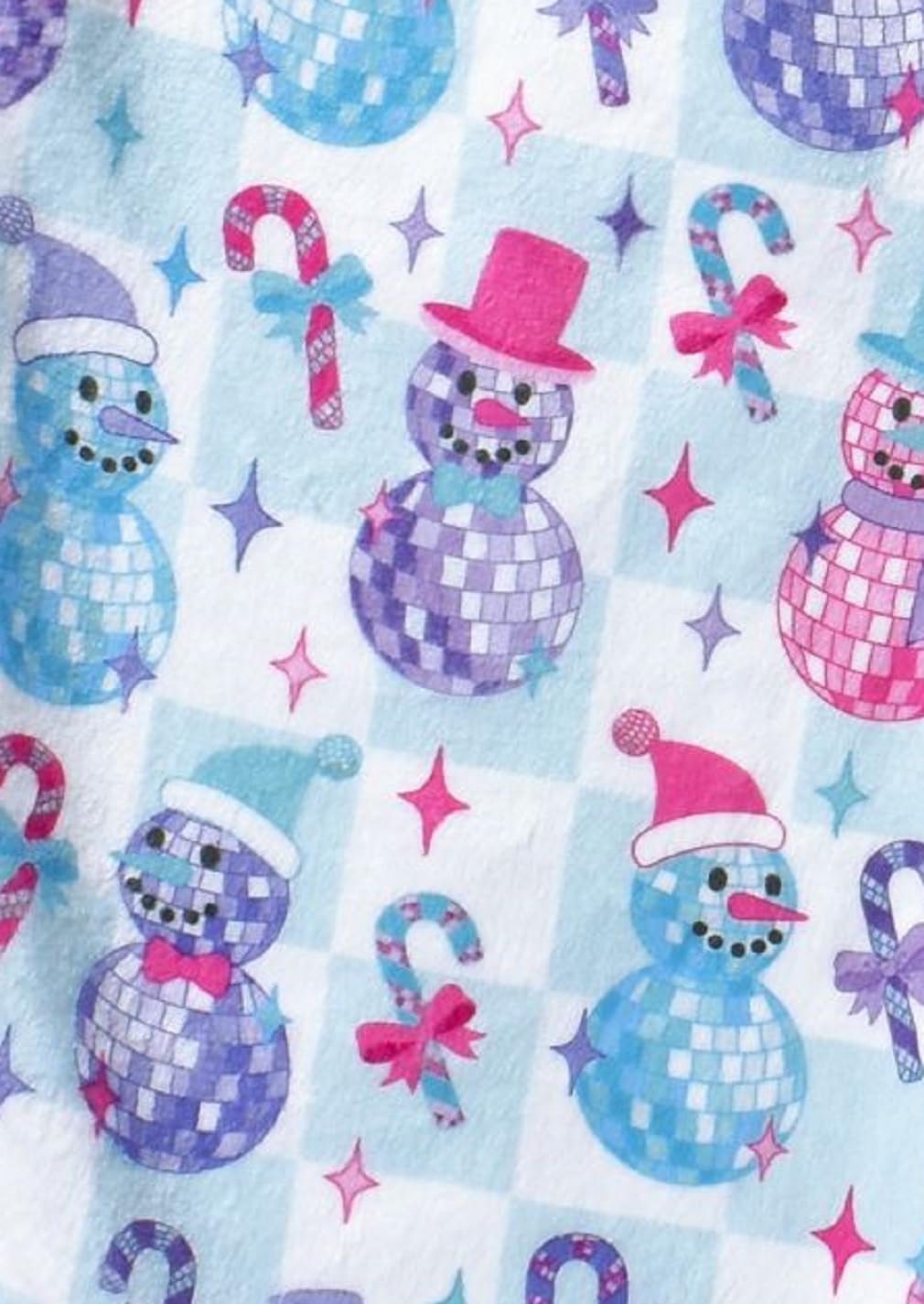 iscream Cozy Holiday Silky Soft Plush 56" x 60" Premium Fleece Print Throw Blanket - Disco Snowmen