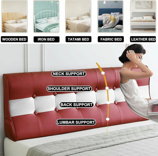 Blue,Paste/79x23x7In,Upholstered Wall Mounted Headboard Cushion Faux Leather Pillowboard Large Bed Rest Lumbar Support Backrest Removable Bedside Pillow for Day Bed Dorm