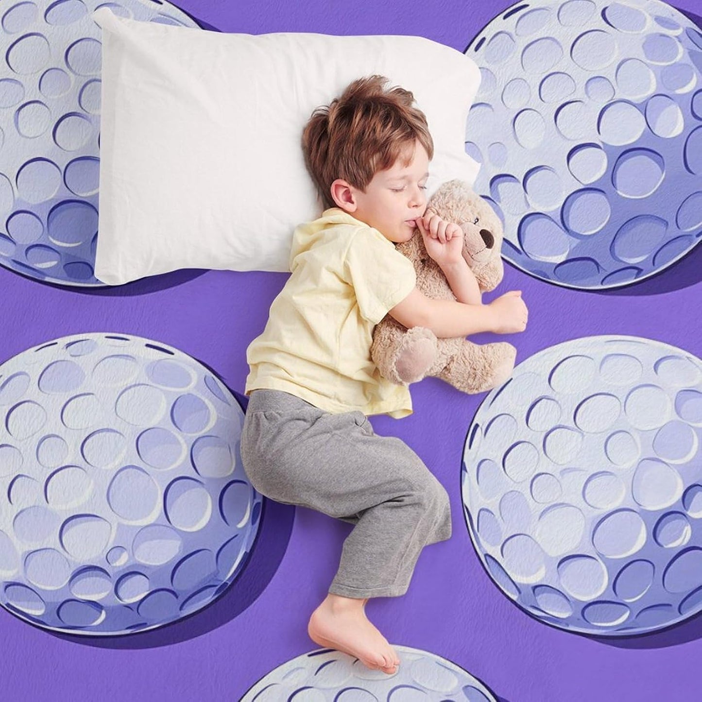 Golf Ball Throw Blanket for Couch Bed Plush Cozy Fuzzy Flannel Blanket for All Season 66"x90"