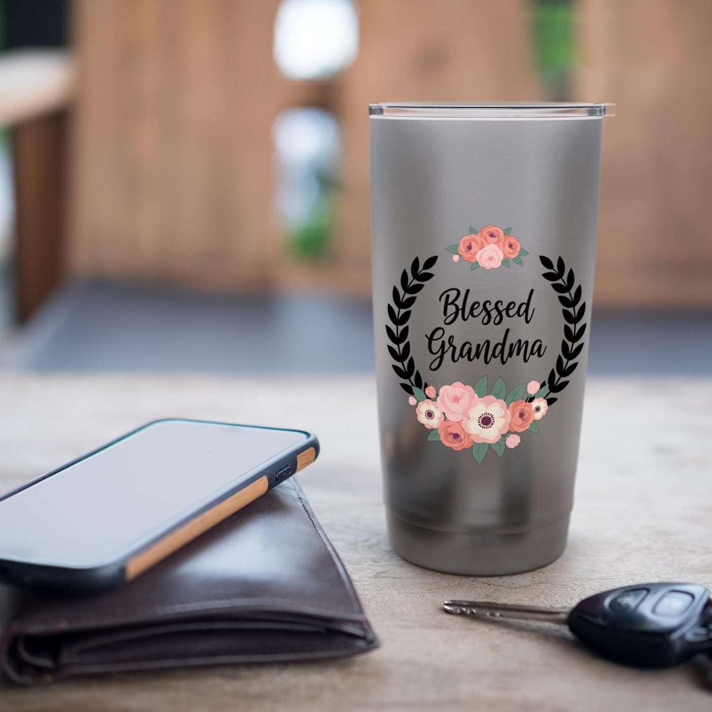 Blessed Grandma Floral Rose Christian Grandma For Women Stainless Steel Insulated Tumbler