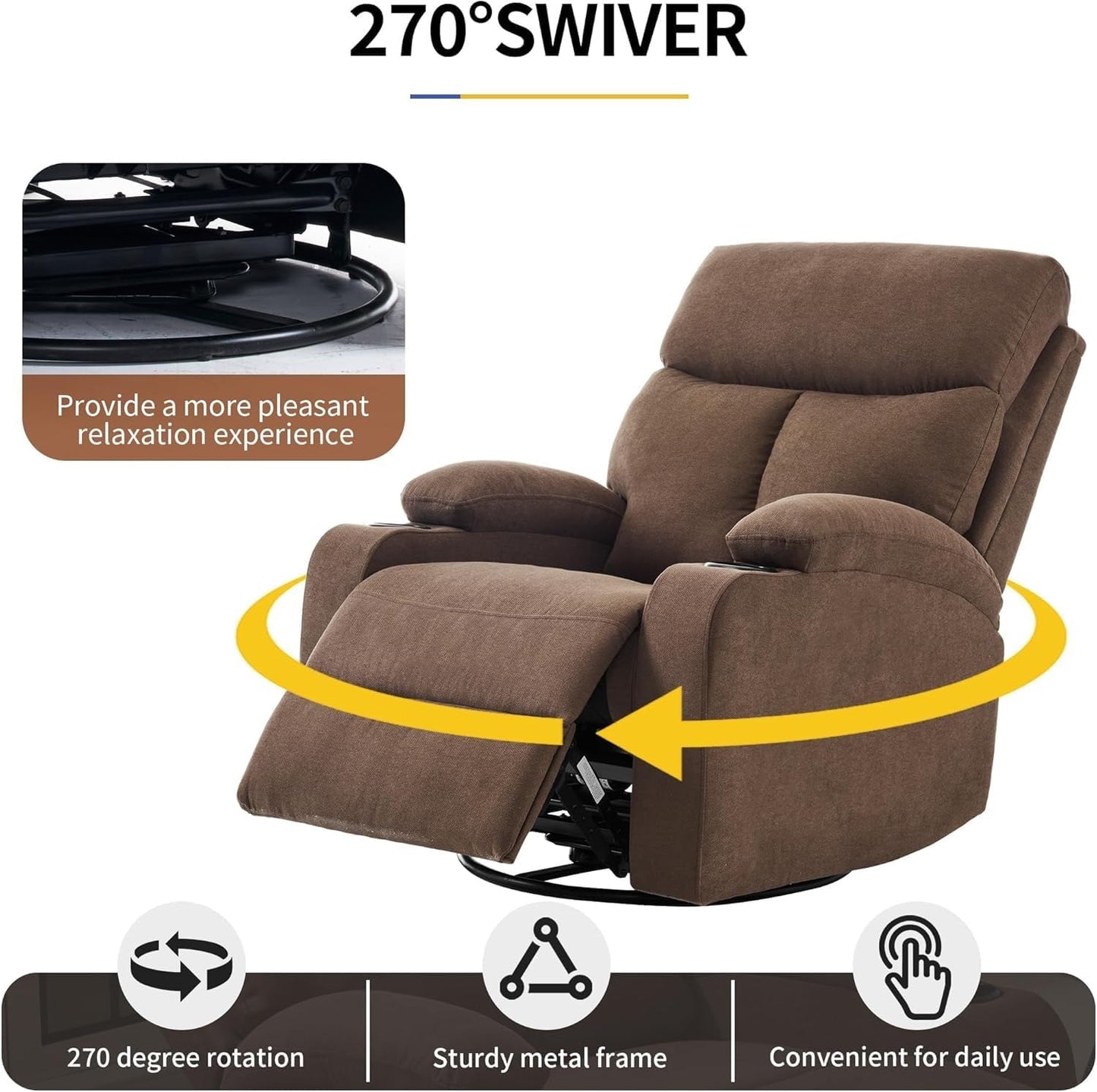 Electric Lift Recliner Chair, Leisure Home Theater Seating Sofa with Massage and Heated, Ergonomic Leisure Chair Classic Single Sofa with USB Ports, Remote Control