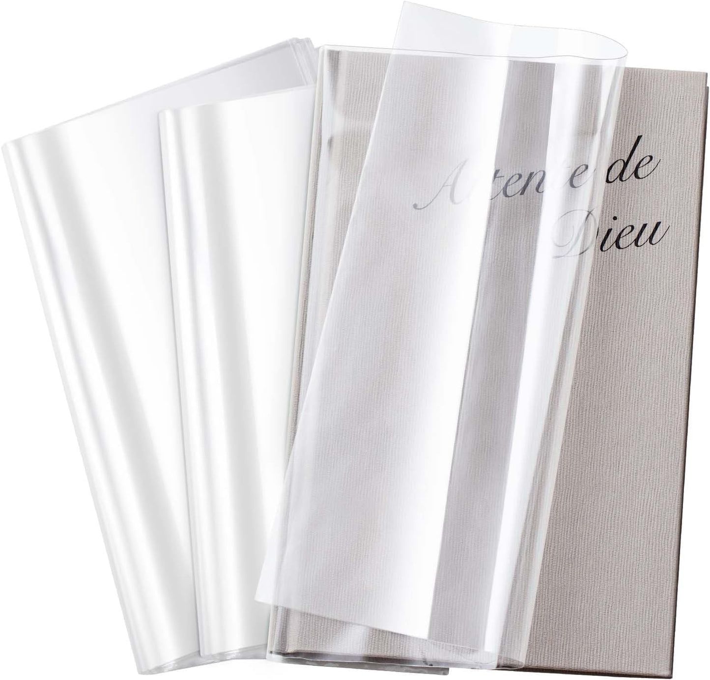 ReliThick 100 Pack Adjustable Clear Book Covers Fits Books with 8.5 x 15 Inches, Plastic Waterproof Sleeve for Textbooks Paperbacks, with Self Adhesive Closure, Against Dust, Wear Book Protector