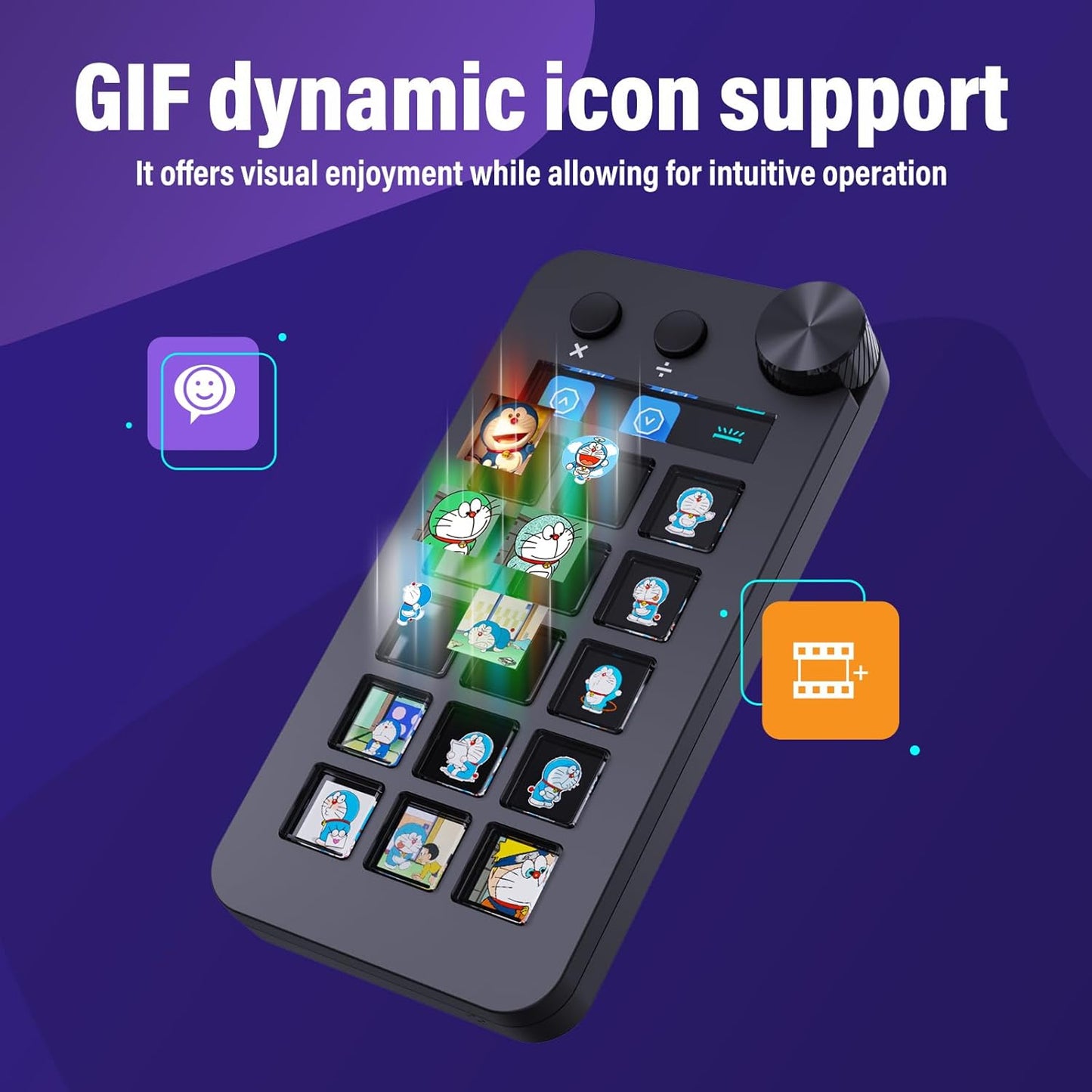 Streaming Deck for Live Streamers,Game Commands Keyboard for Gamers,Macro pad for Content Creators,Soundboard Keypad for OBS and YouTube,ThreeModes(ShortcutKeys,Calculator,Numeric Keypad)