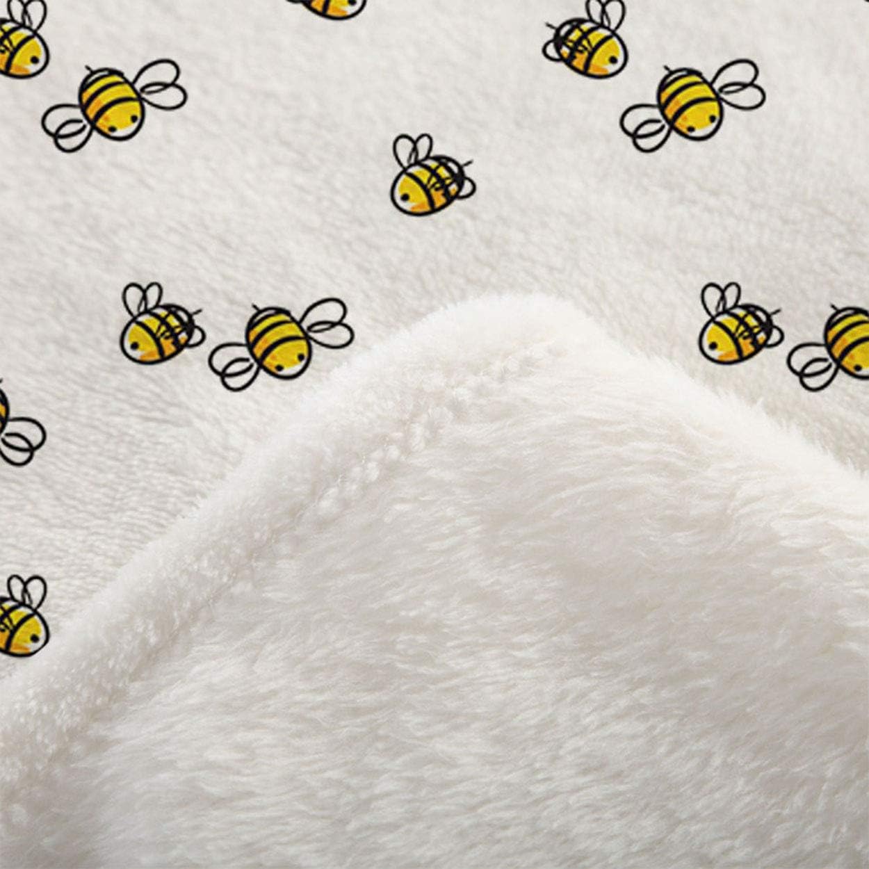 Mugod Bee Throw Blanket Cute Cartoon Baby Bee Seamless Pattern Honey Vector Decorative Soft Warm Cozy Flannel Plush Throws Blankets for Baby Toddler Dog Cat 30 X 40 Inch