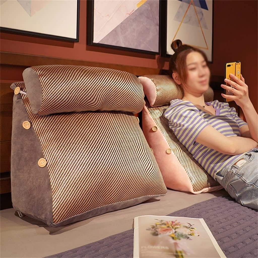 Pillow Bed Cushion Back Bedroom Triangle Removable and Washable(C)