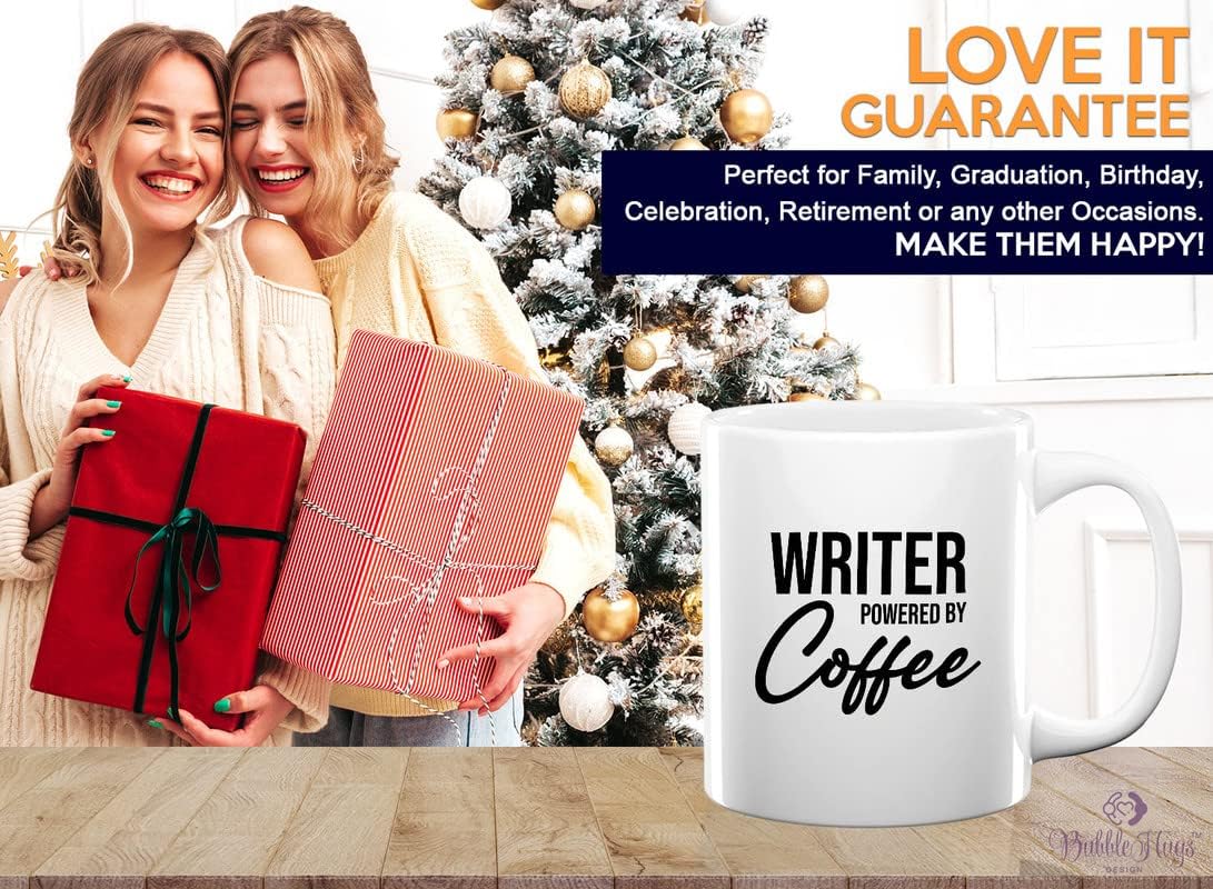 Writer Coffee Mug 11oz White - Writer by coffee - Paper Butterfly Lid For Novelist Poet Columnist Encouragement journalist author book lover bookworm
