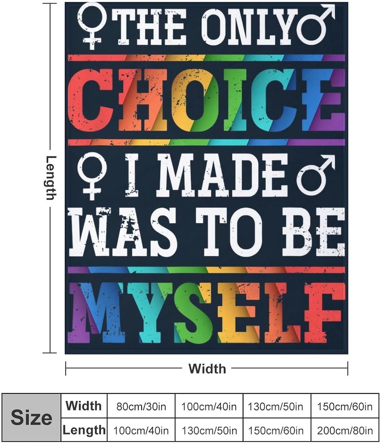 LGBT Blanket Gay Pride Throw Rainbow LGBT Colorful Flannel Soft Warm Enlarged Blankets 50”x40” Thickened Fuzzy Plush for Men Women Gay Pride Plush Throw Blanket Gift for Bed Sofa Multiple Sizes