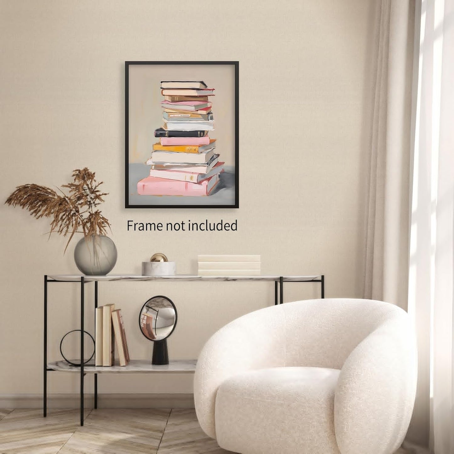 NLIEOPDA Trendy Book Posters Pink Paintings Aesthetic Book Canvas Wall Art Bookish Prints for Library Reading Room Wall Decor Bookworm Gifts 12x16 inch Unframed