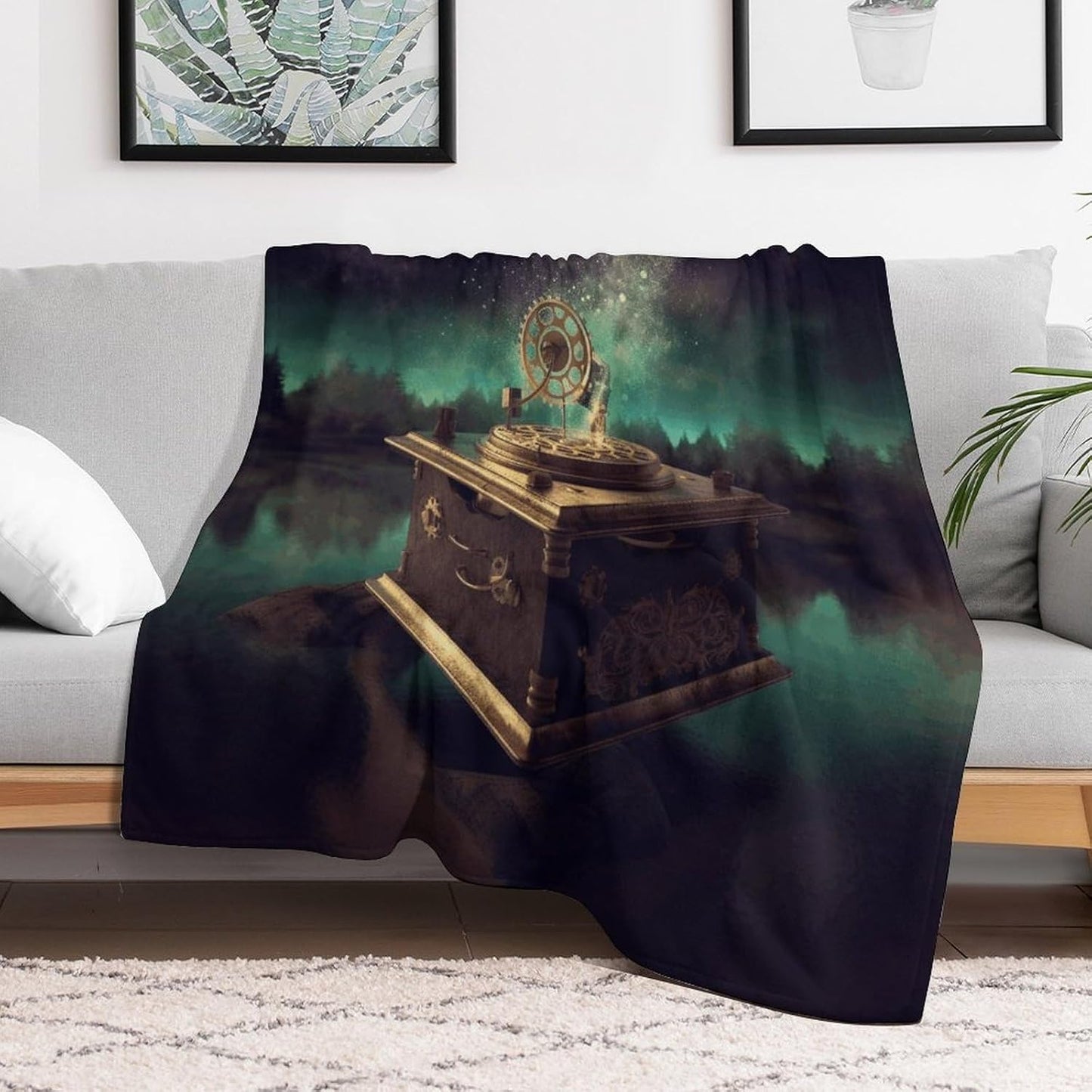 Dream Music Box Blanket Chunky Fluffy Fuzzy Bed Blankets Cozy Soft Warm Winter Blankets Anti-Pilling Flannel Throw Blanket for Couch Living Room Bedroom Multiple Size