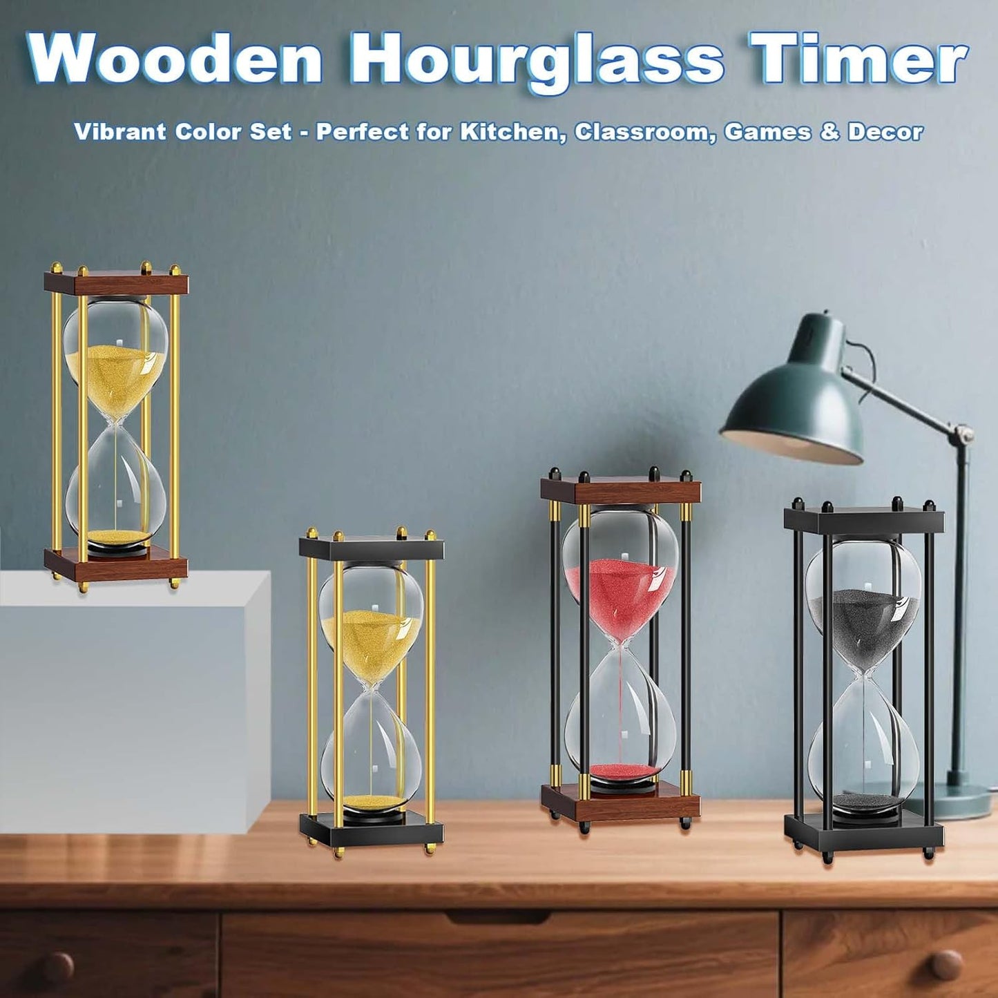 Sand Timer 30 Minute: Small Wooden Hourglass Timer, Reloj De Arena, Antique Sand Watch 30 Min, Sandglass for Home Office Desk Decorative