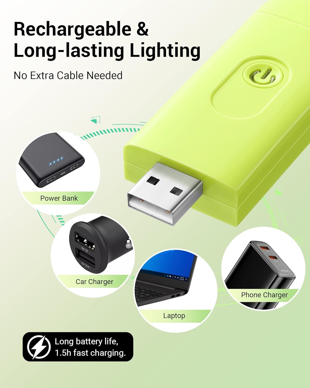 DEWENWILS Book Reading Light, USB Rechargeable Booklight for Reading at Night, LED Clip On Book Lights for Kids, Bookworms, Blue Light Blocking, Amber + Warm White (Green)