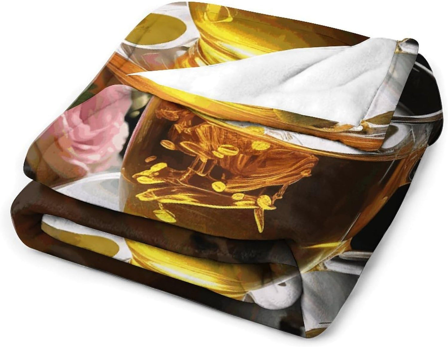 Cup of Tea Throw Blanket for Couch Super Soft Warm Lightweight Throw Blankets Cozy Flannel Bed Blanket Cute Decorative Blankets for All Seasons Home Decor Gift 30"*40"（76 * 100cm）