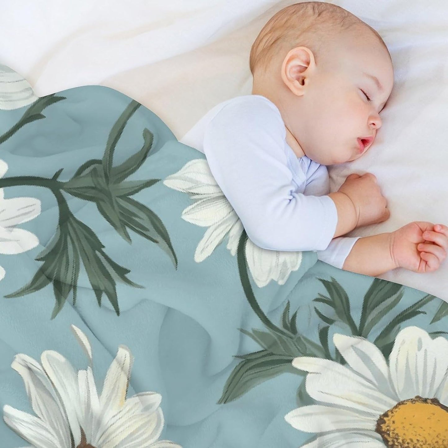 Daisy Blanket Chunky Fluffy Fuzzy Bed Blankets Cozy Soft Warm Winter Blankets Anti-Pilling Flannel Throw Blanket for Couch Living Room Bedroom Multiple Size