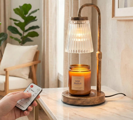 Candle Warmer Lamp with Timer & Dimmable,Wireless Remote Control Candle Warmer, Height Adjustable Wax Warmer Lamp for Jar Candles,Gifts for Women/Mom,Modern Home Decor. (Bronze)