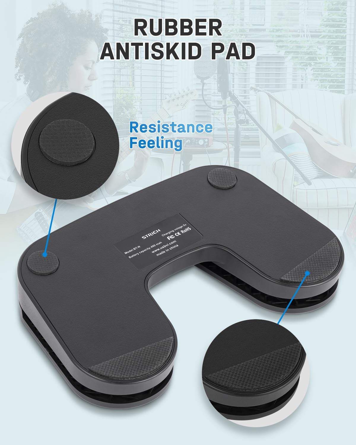 Wireless Page Turner Pedal for iPad, STRICH Rechargeable Music Page Turner Pedal, USB Silent Foot Pedal for Tablets Smartphones iPad Pro Multimedia Platforms PC, SPT-10