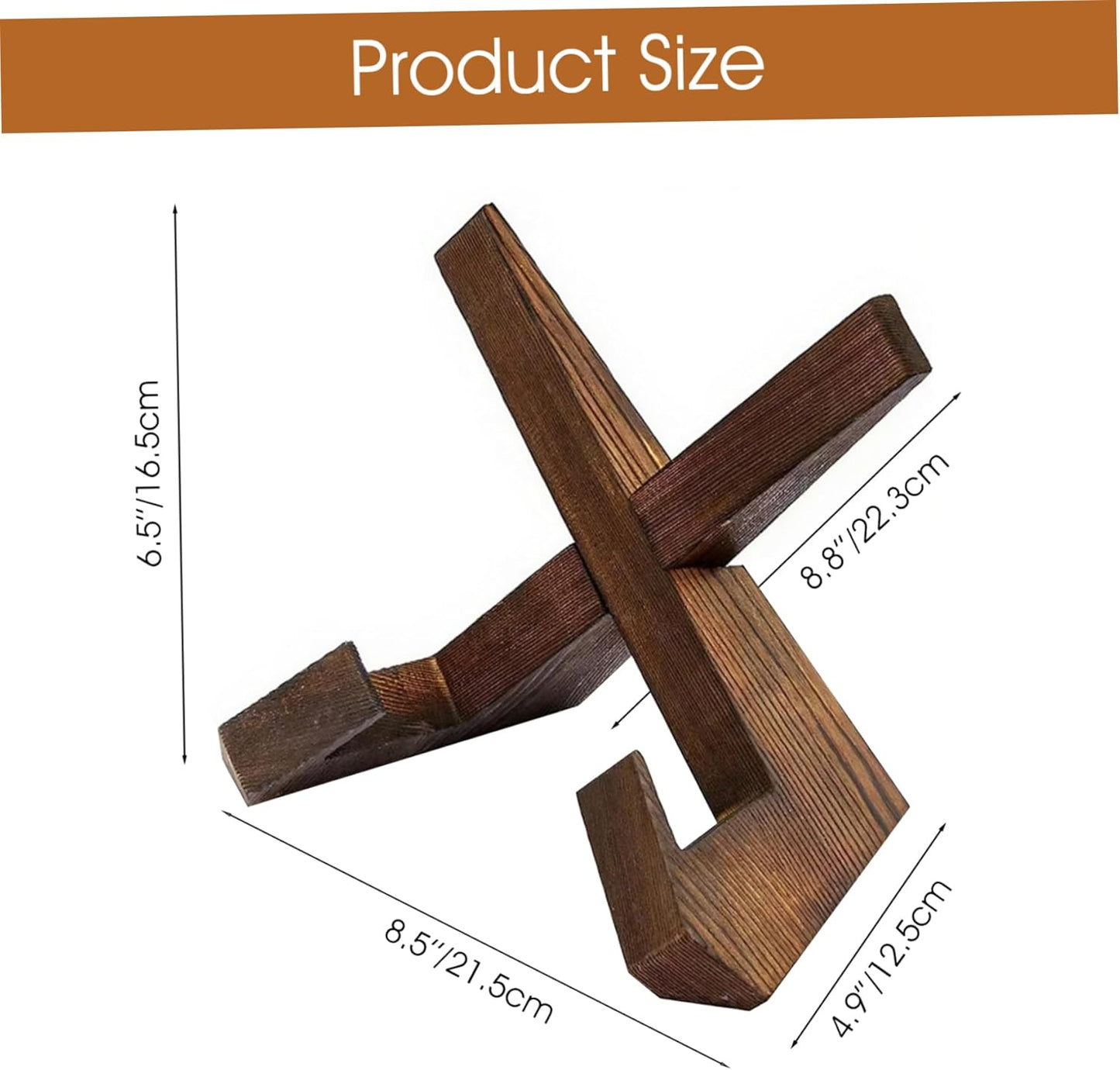 Cookbook Stand, Elegant Rustic Wooden Recipe Book Holder Adjustable & Detachable Cookbook Holder Stand for Display of Recipes & Tablets