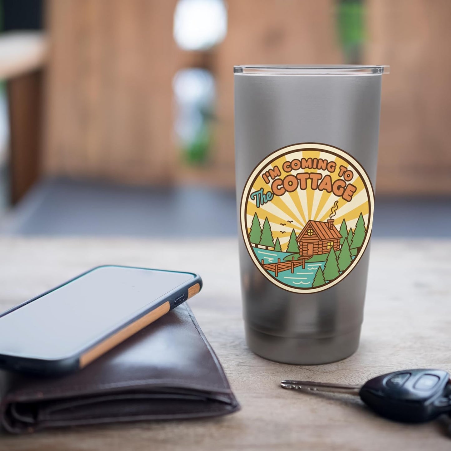 I'm Coming To The Cottage Cabin Lake Retreat Vintage Travel Stainless Steel Insulated Tumbler