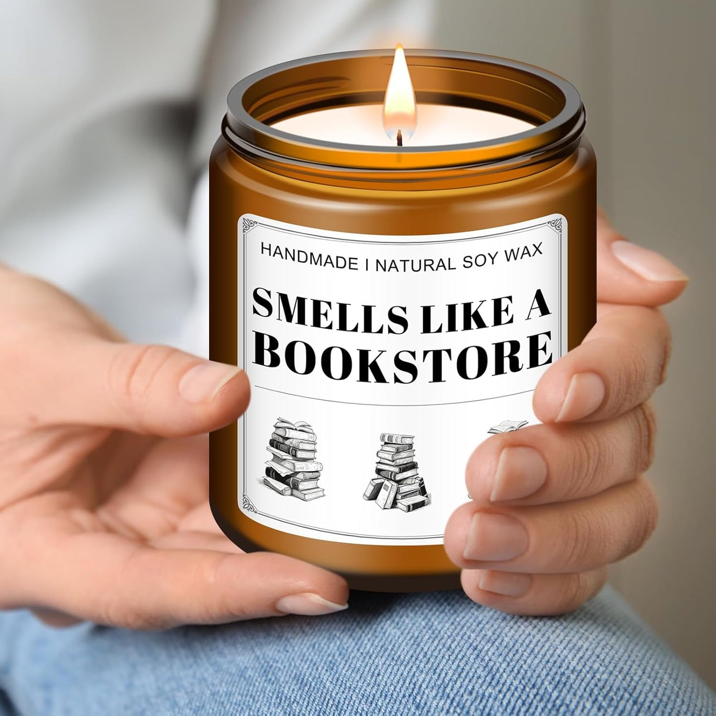 Book Lovers Candle Gifts, Funny Gift Ideas for Book Lovers, Birthday Bookish Presents for Readers Librarian Bookworms -Old Book Candles (7Oz)