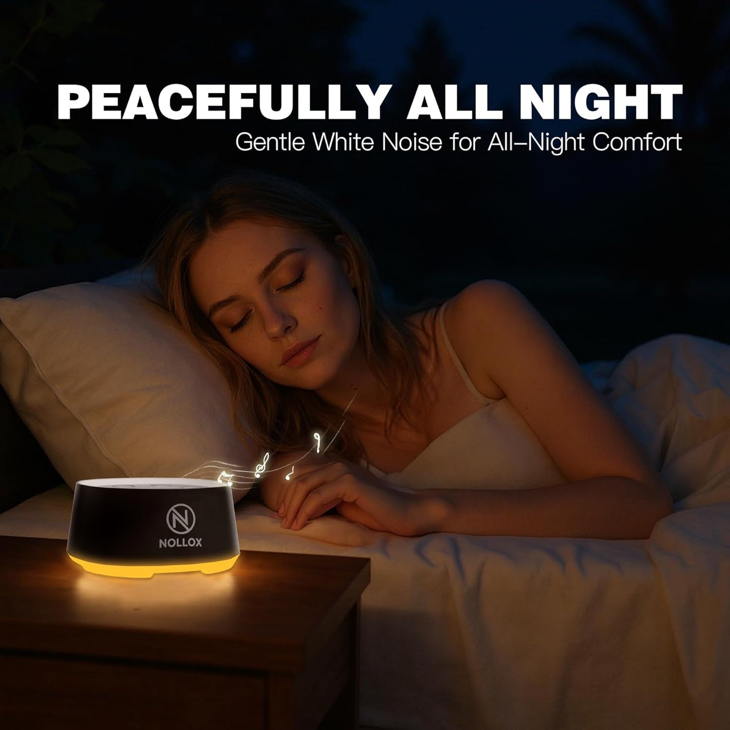 White Noise Machine for Baby Kids & Adults 24 Soothing Sounds Cry Sensor Night Light Rechargeable via Type-C Timer & Memory Portable Sleep Sound Device