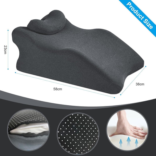 Memory Foam Wedge Pillow for Sleeping, Reading and Back Support, Intimacy Butt Pillow Ergonomic Bed Pillow for Acid Reflux, Back Pain Relief and Massage with Removable Cover