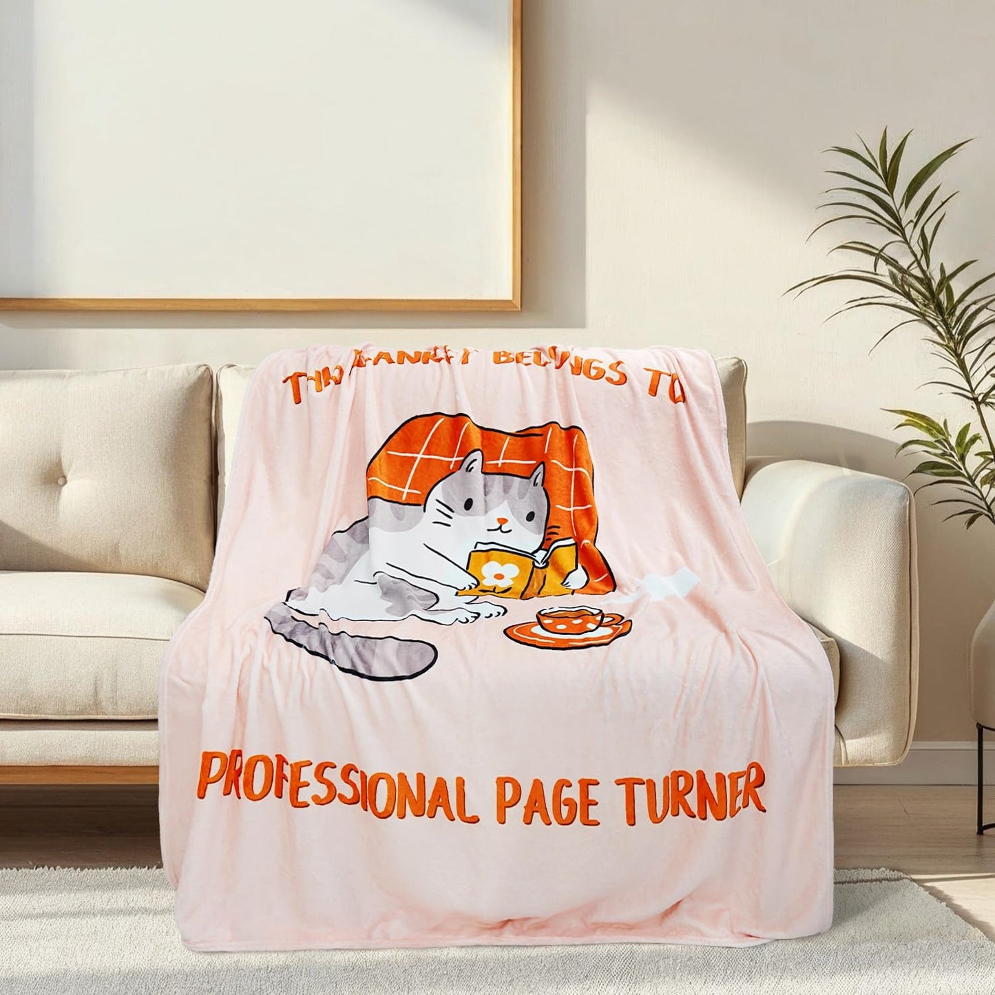 Reading Blanket for Book Lovers Gifts for Reading Lover Women Bookish Presents Soft Fleece Throw Blanket 50"X60"