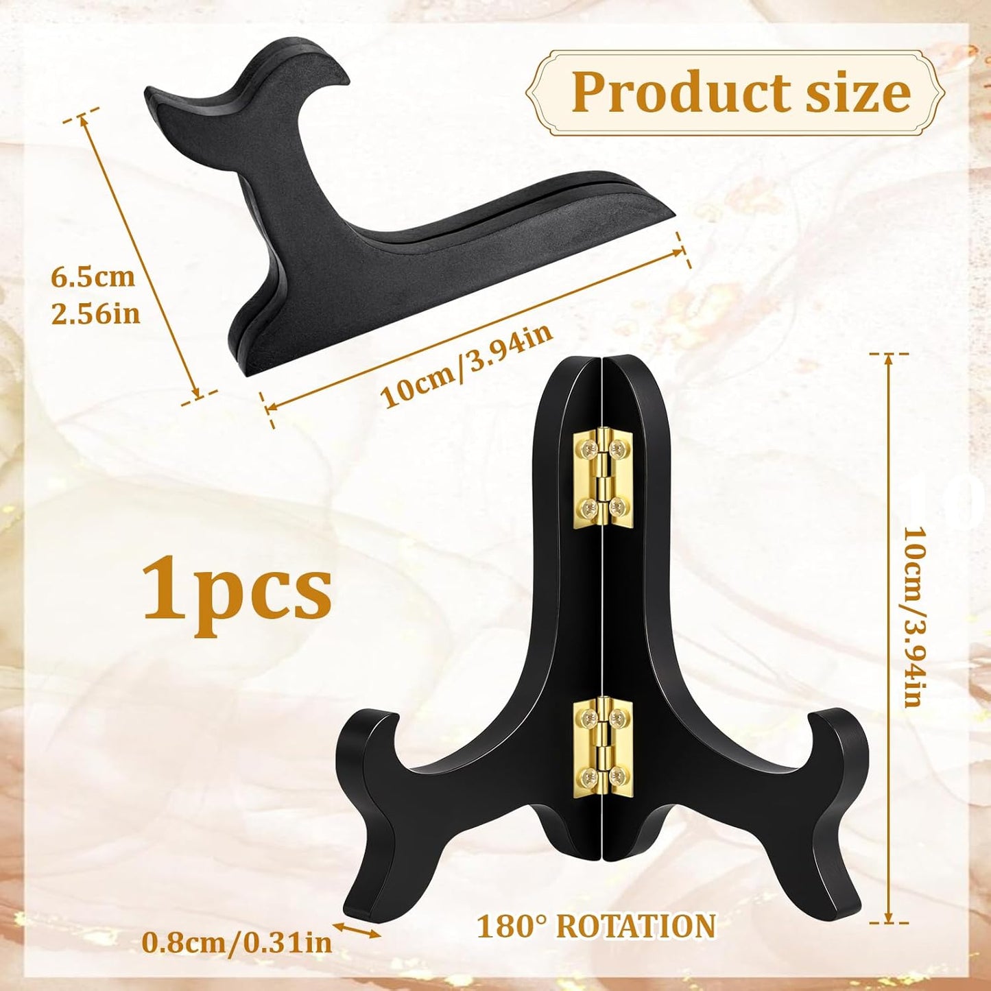 Wooden Easel Plate Holder 4 Inch Black Wooden Plate Stands for Display Photo Holder Stand Easel Holders Artwork Dish Rack Holders Desktop Ornaments for Display Decorative
