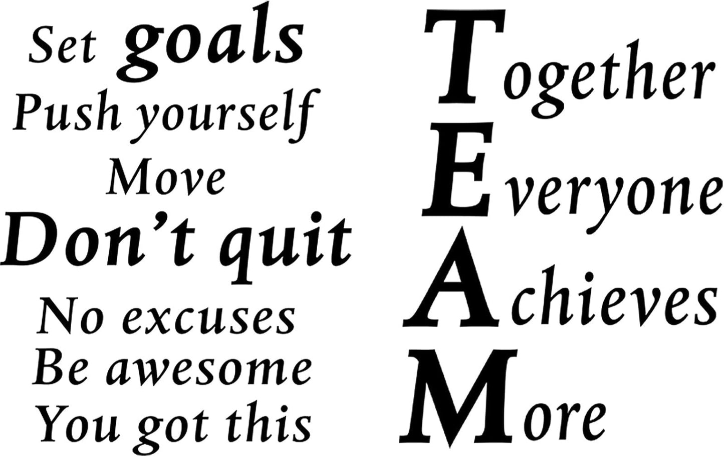 2 Sheets Motivational Wall Decals Vinyl Inspirational Quotes Stickers Together Everyone Achieves More Office Positive Sayings Wall Decals for Back to School Office Classroom Team Gym Bedroom Decor