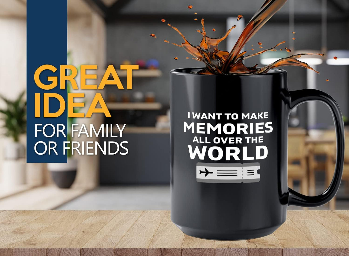 Journalist Coffee Mug 15oz Black -All Over the World - Reading Lover Book Club Gift Author Appreciation Writer Journalism Novelist Scriptwriter