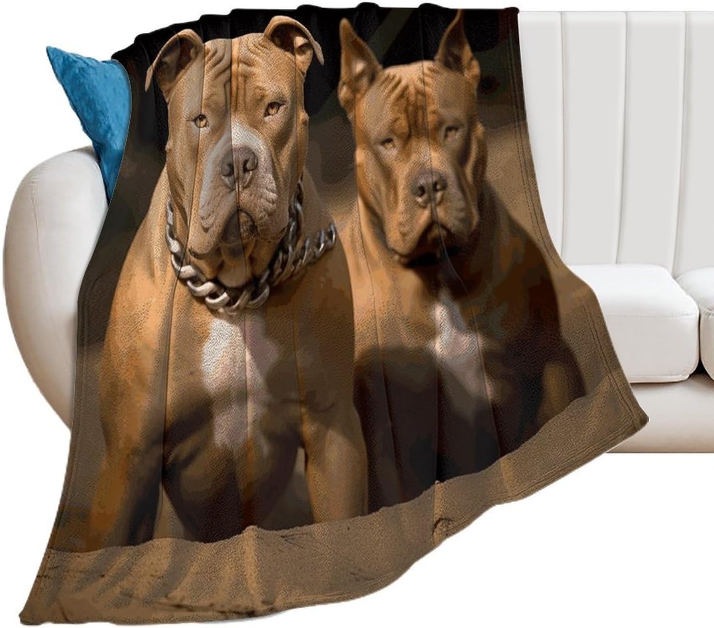Pitbull Dogs Blanket Super Soft Lightweight Throw Blanket Cute Cozy Warm Bed Blanket Decorative Fuzzy Blanket All-Season Home Decor Gift for Sofa Couch Living Room 50"*60"（130 * 150cm）