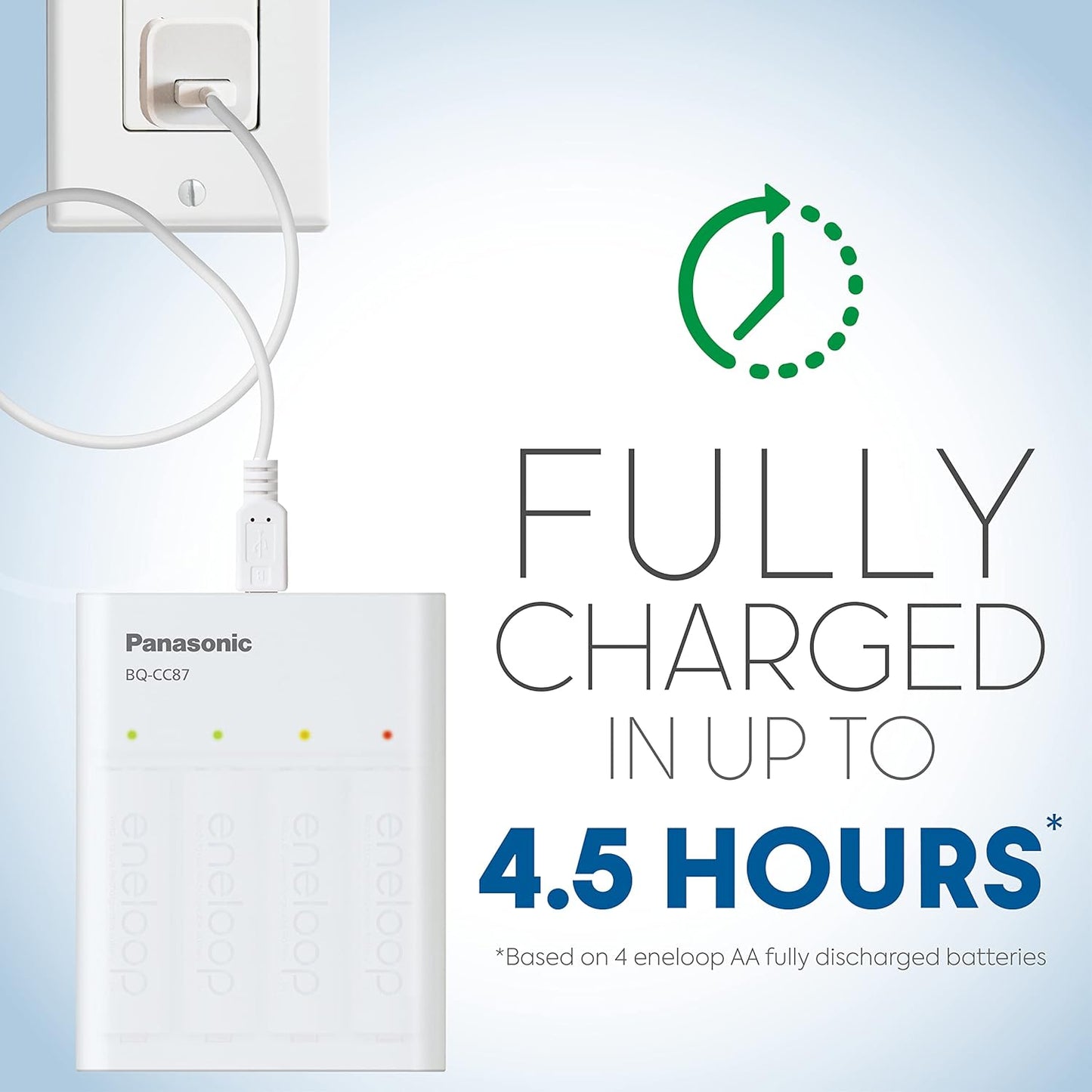 Panasonic BQ-CC87ABBA eneloop Advanced Individual Battery Charger with Portable Charging Technology, White