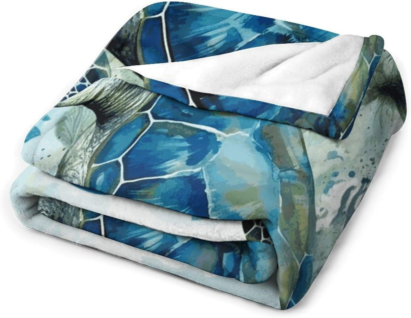 Sea Turtle-Blue Blanket Super Soft Lightweight Throw Blanket Cute Cozy Warm Bed Blanket Decorative Fuzzy Blanket All-Season Home Decor Gift for Sofa Couch Living Room 50"*60"（130 * 150cm）