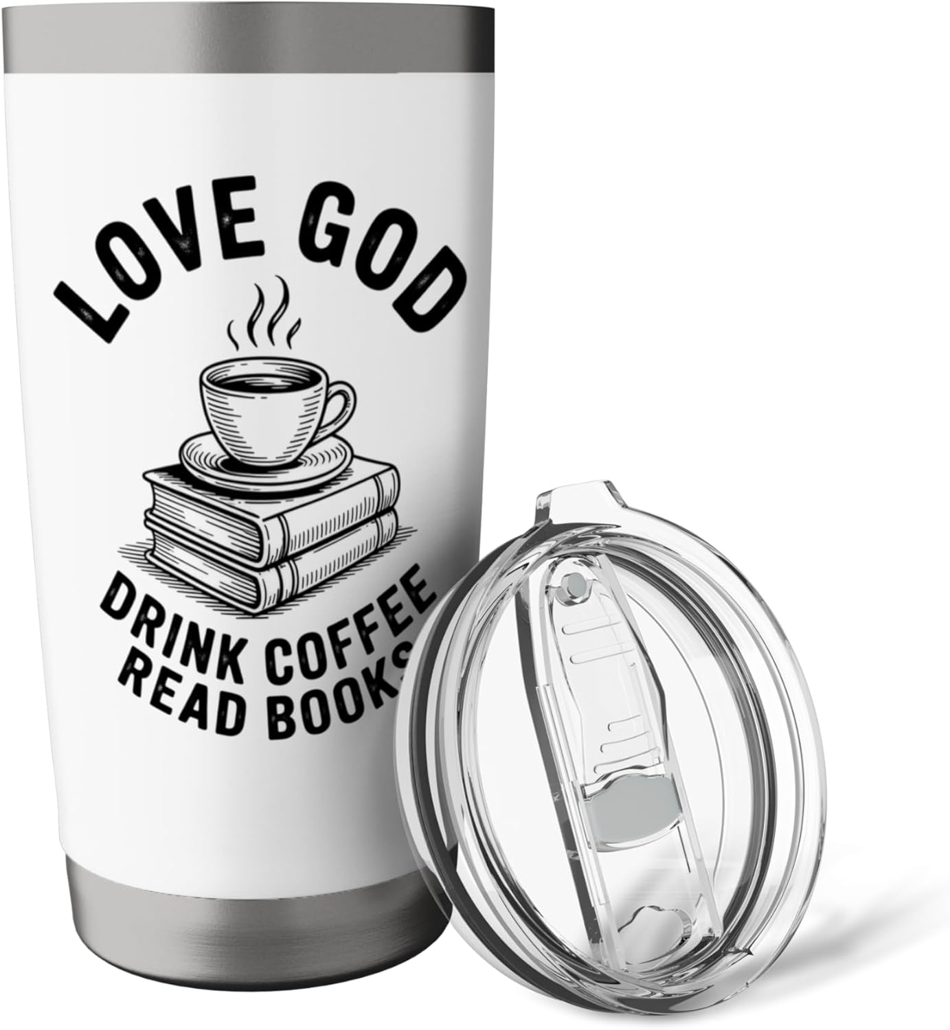 Love God Read Books Lover Coffee Mug Reading Stainless Steel Insulated Tumbler