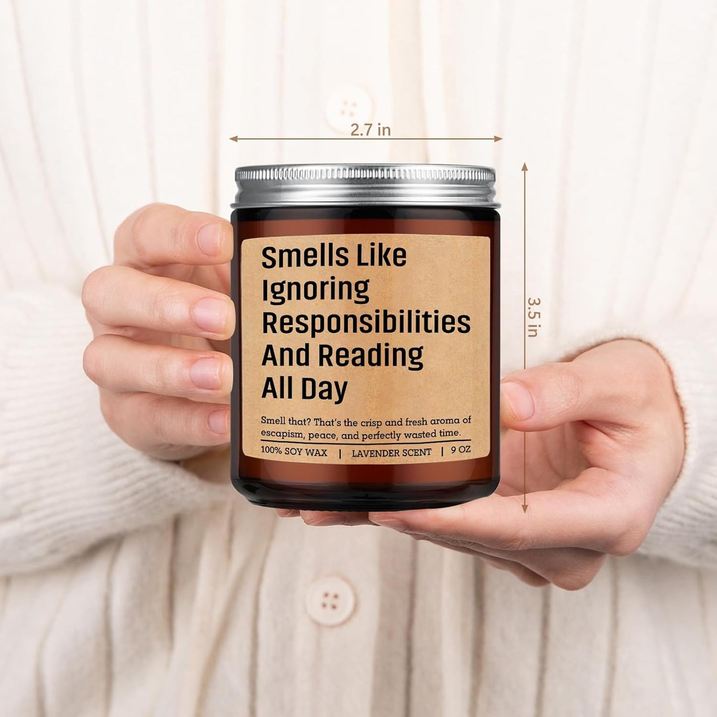 LEADO Scented Candle, Book Lover Gifts for Women, Men - Funny Bookish Gifts for Book Lovers, Readers - Cool Mothers Day, Birthday, Reading Themed Ideas for Bookworms, Reader, Librarian, Booklover