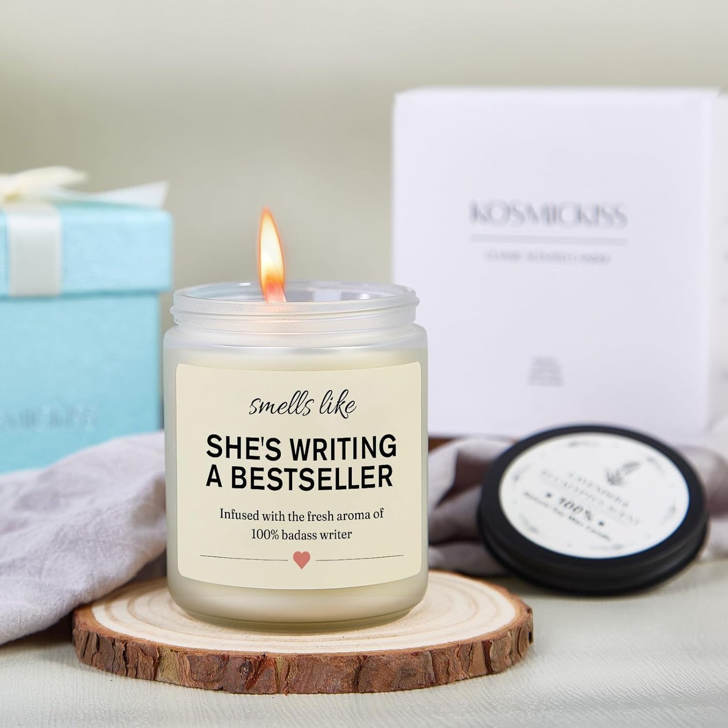 Kosmickiss Writer Gifts for Women, Funny Author Gifts for Writers, Lavender Soy Wax Candle, Cool Writer Presents for Book Novelist, Screenwriter, Aspiring Literature Presents