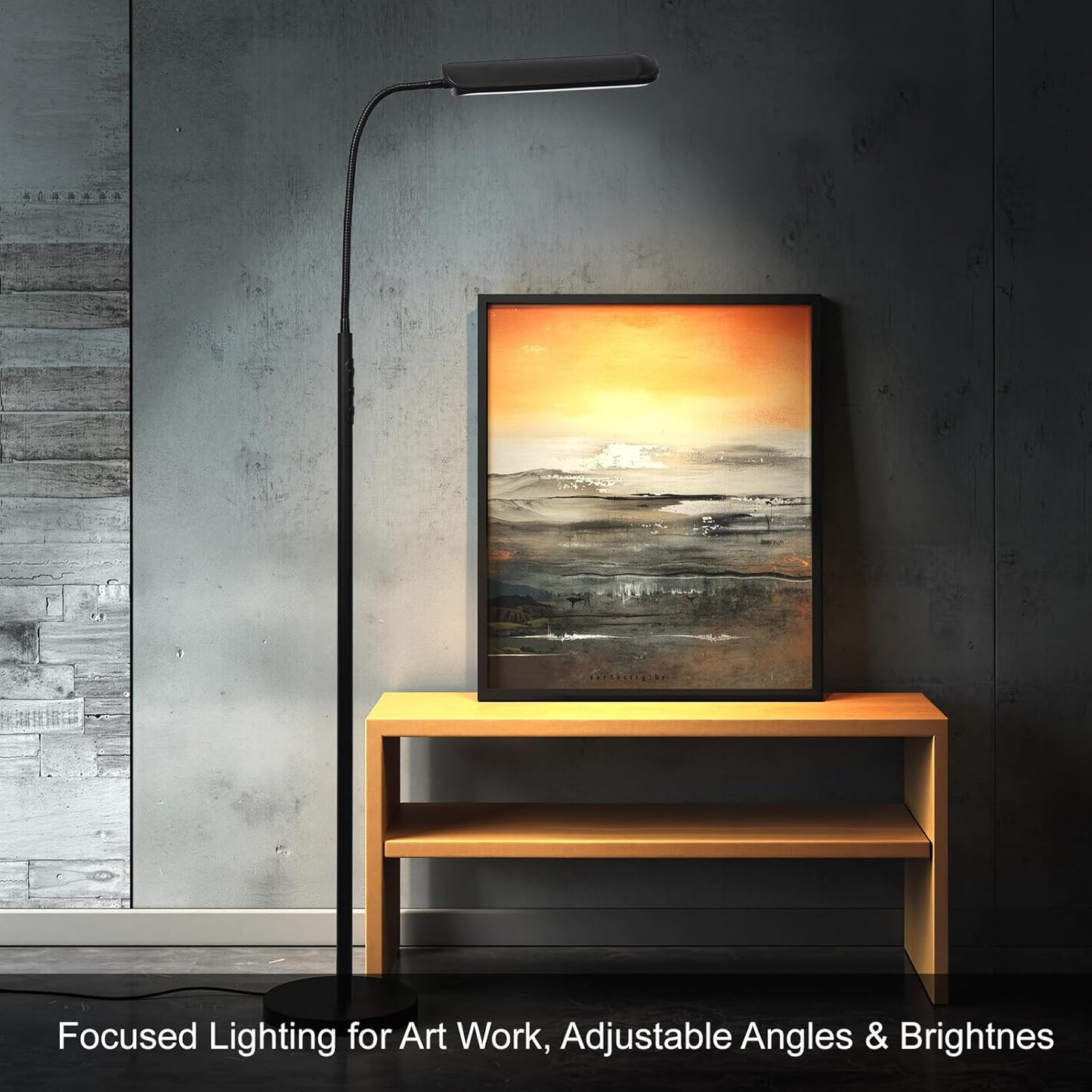 FRIDEKO HOME LED Floor Lamp with Remote, Dimmable Bright Reading Lamp for Crafts, Painting, Office & Bedroom, Adjustable Gooseneck Standing Light, 4 Color Temperatures, 1800LM, Touch Control, Black