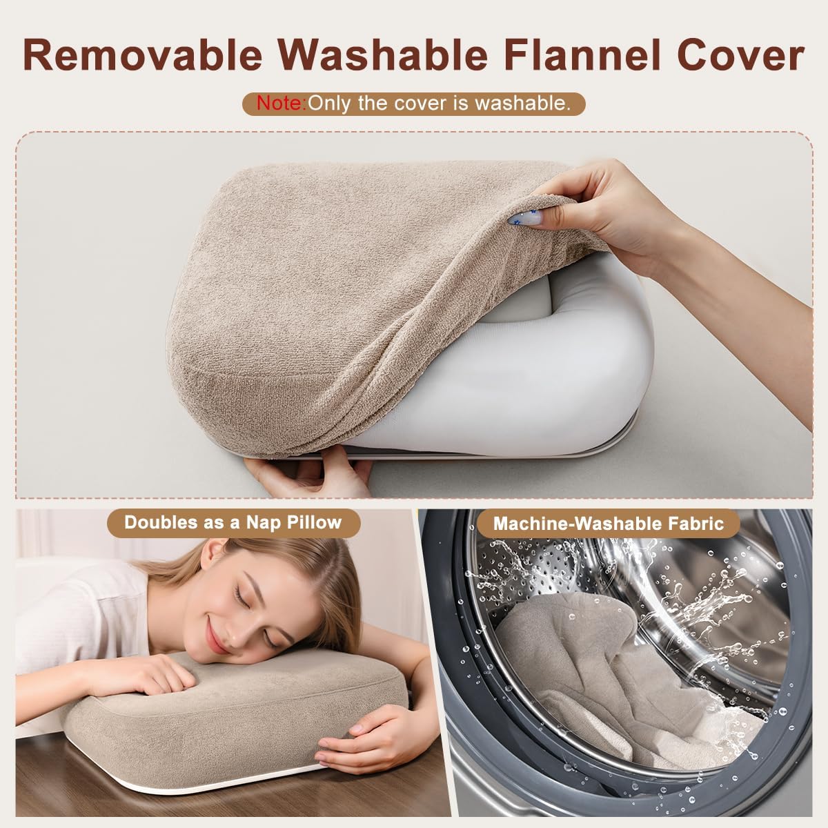 Tablet Pillow Stand,Phone Holder for Bed,Laptop Lap Desk with Snack Bowl,360° Rotating Clip Compatible with 4.7-13" iPad/Kindle/Phone,11-15" Laptop,Hands-Free Reading and Relaxation on Bed(Khaki)