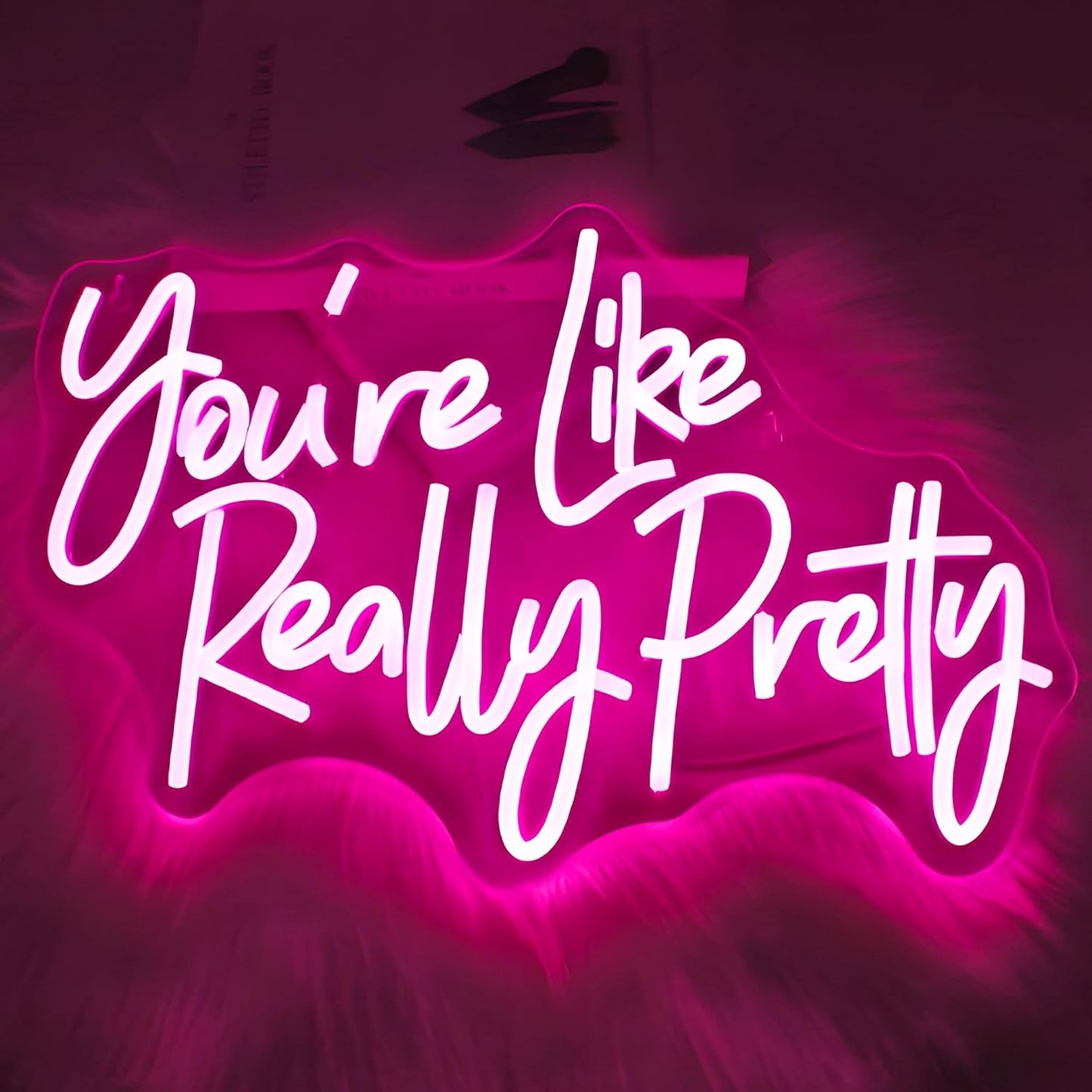 You're Like Really Pretty Neon Sign, Neon Signs for Wall Decor Pink LED Neon Light Up Signs Home Decor for Bedroom Business Club Party Bars Shop Decoration USB Operated