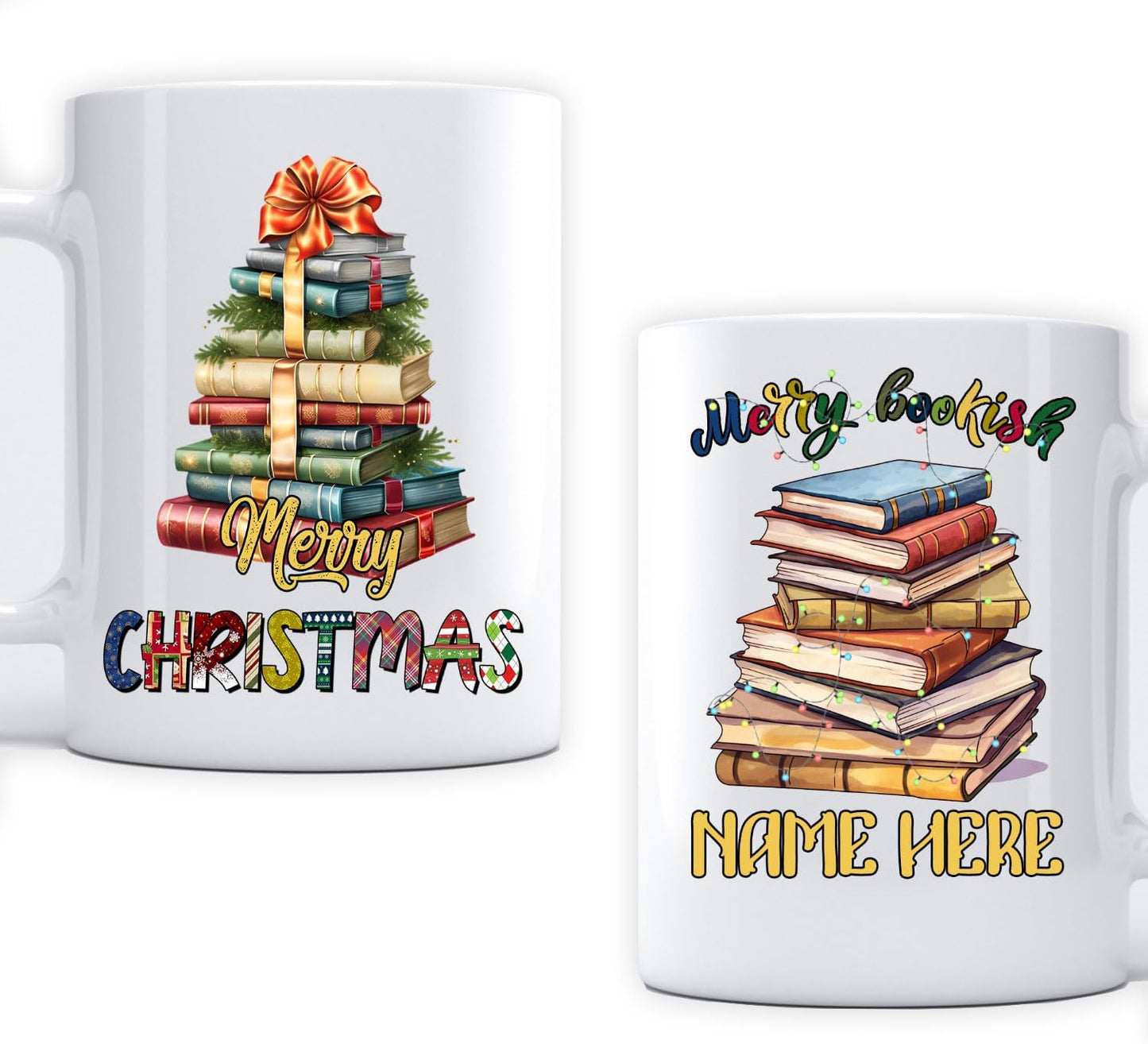 Cozy Reading Lover Ceramic Mug 15oz Bookish Personalized Gift for Bookclub Merry Christmas