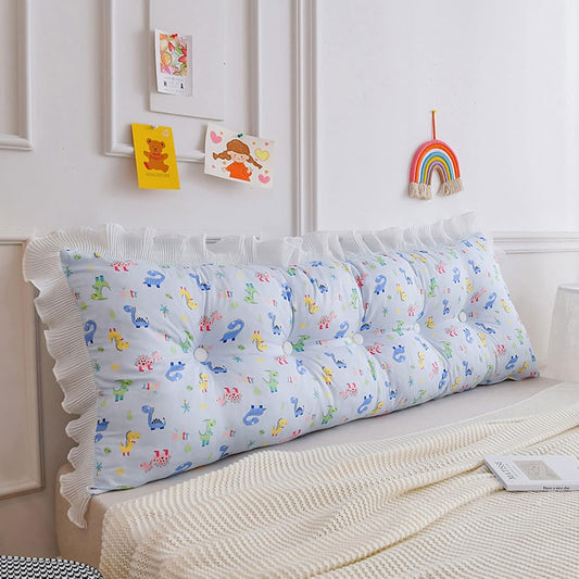 Large Bolster Upholstered Headboard Reading Pillow with Lacy, Positioning Support Backrest Cushion, for Day Bed Bunk Bed Removable Cover (Color : E, Size : 1005015CM)