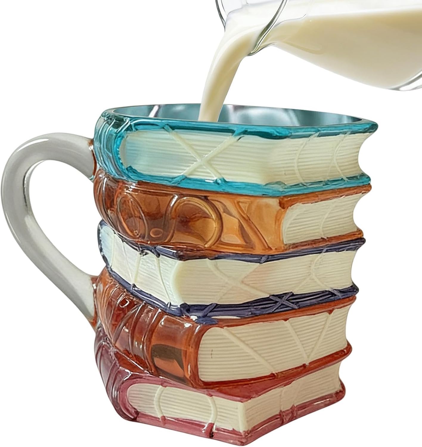 Coffee Mug - Chapter Book Design Cup, 3D Painted Novelty Beverage Holder with Literary Spine Detail Artistic Finish Gift Style, Comfortable Grip Drinking Function, Ideal for Readers Latte Juice